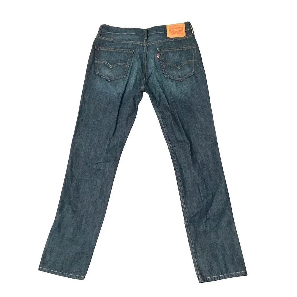 Levis 511 Slim Fit Jeans Mens 34x34 Dark Wash Denim Pants 04511-1507 - Picture 2 of 4